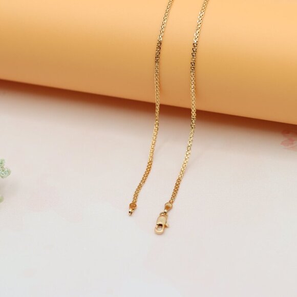 "Classic Curb Chain Rose Gold Necklace Everyday Elegance, XPNL0141 - Picture 10 of 11